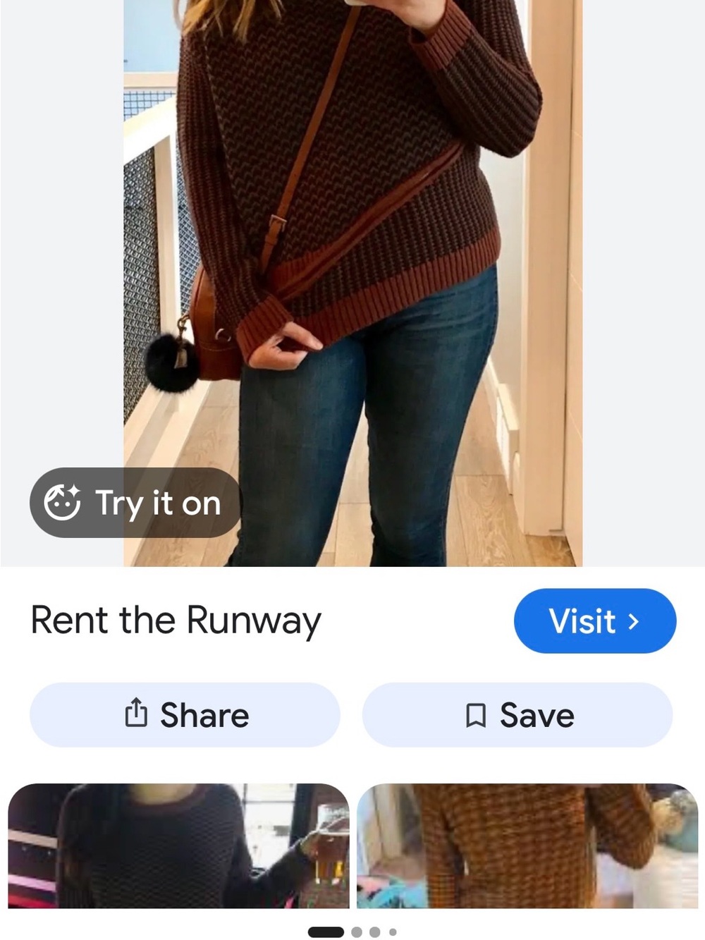 Astr the label XS Brown Ribbed Knit Women’s Sweater